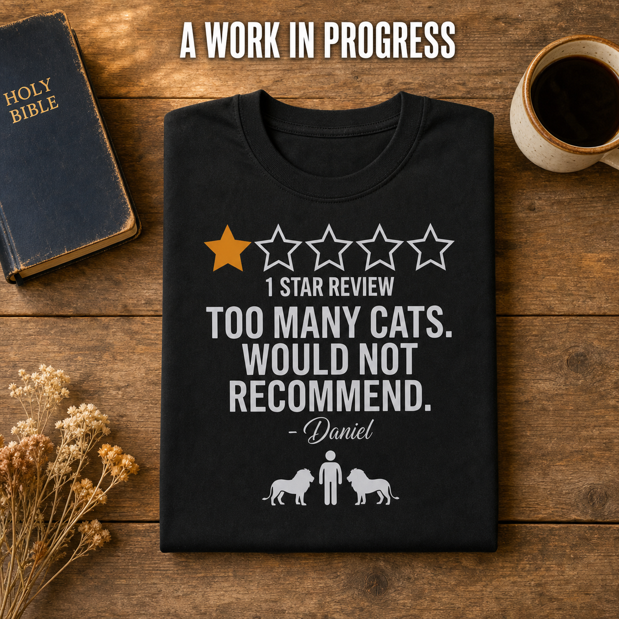 Too Many Cats One-Star Review T-Shirt_folded_flatlay