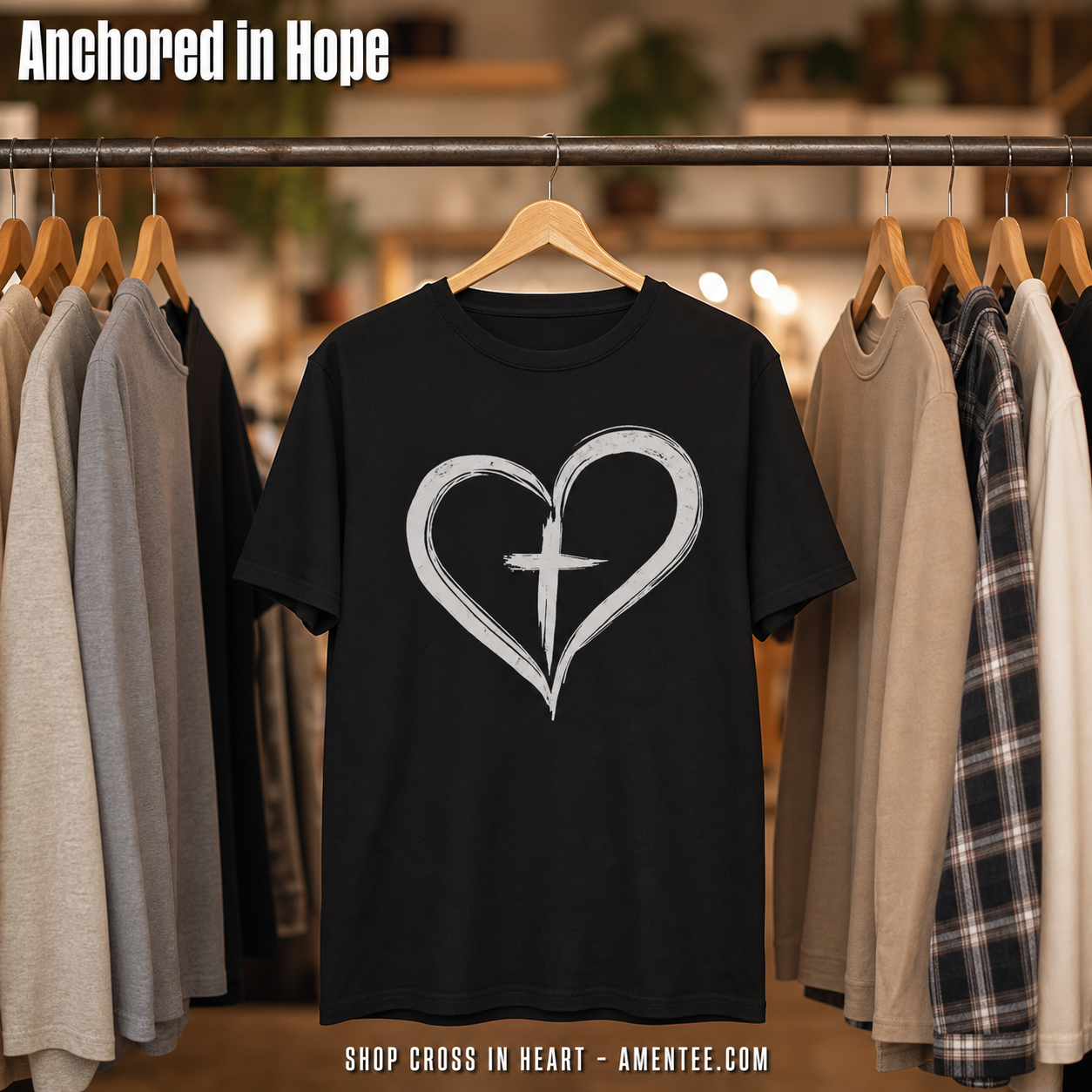 Cross in Heart T-Shirt_boutique_rack