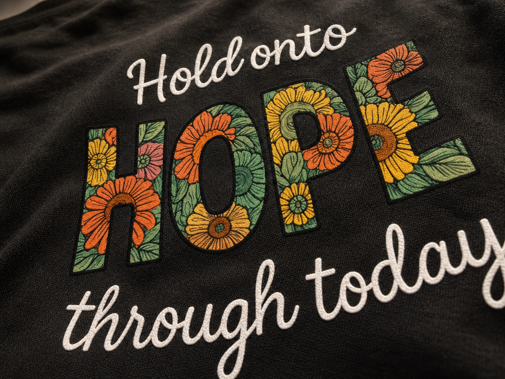 Hope Through Flowers T-Shirt_macro_detail