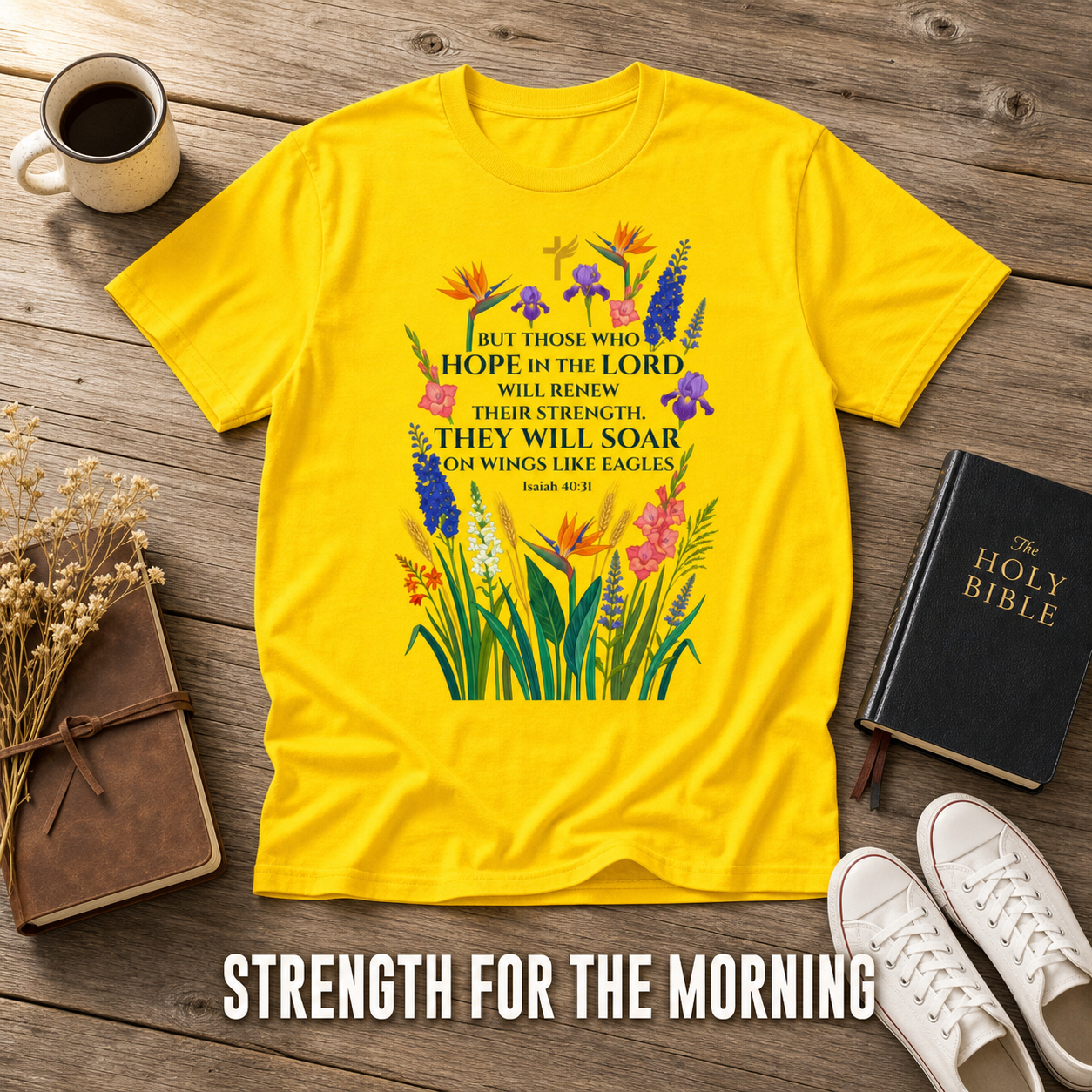 Soar on Wings Like Eagles T-Shirt_style_flat