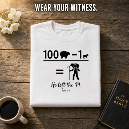 He Left the 99 T-Shirt_folded_flatlay