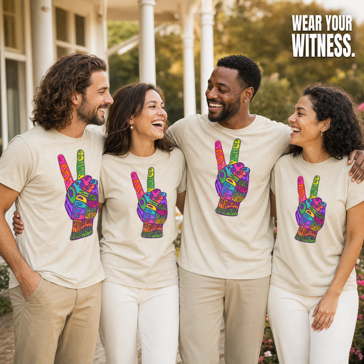 Fruit of the Spirit Peace Sign T-Shirt_group_shot
