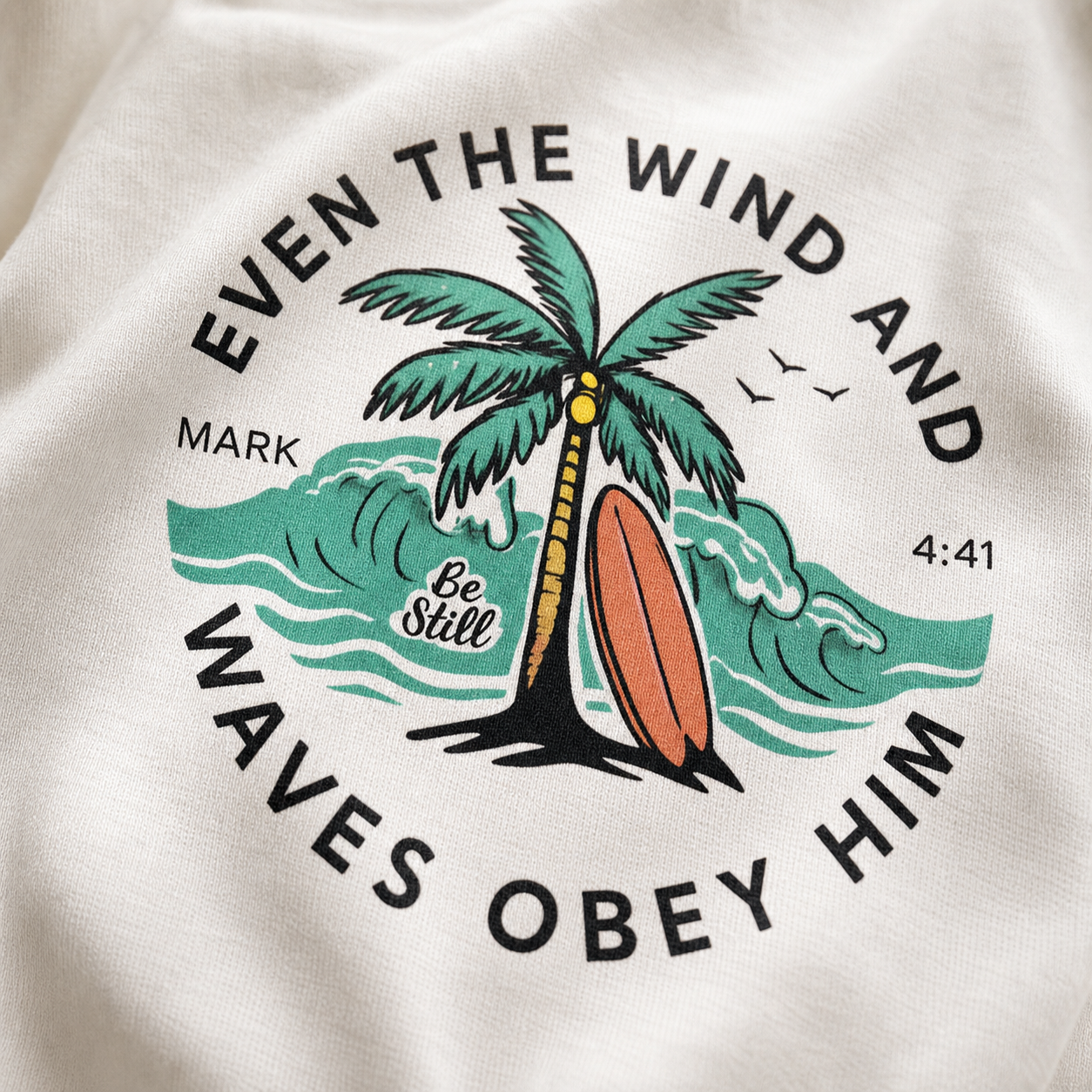Even the Waves Obey T-Shirt_macro_detail