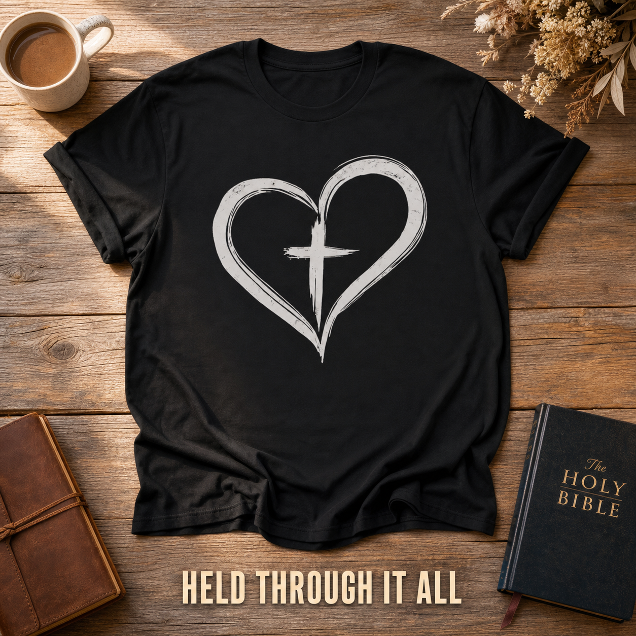 Cross in Heart T-Shirt_style_flat