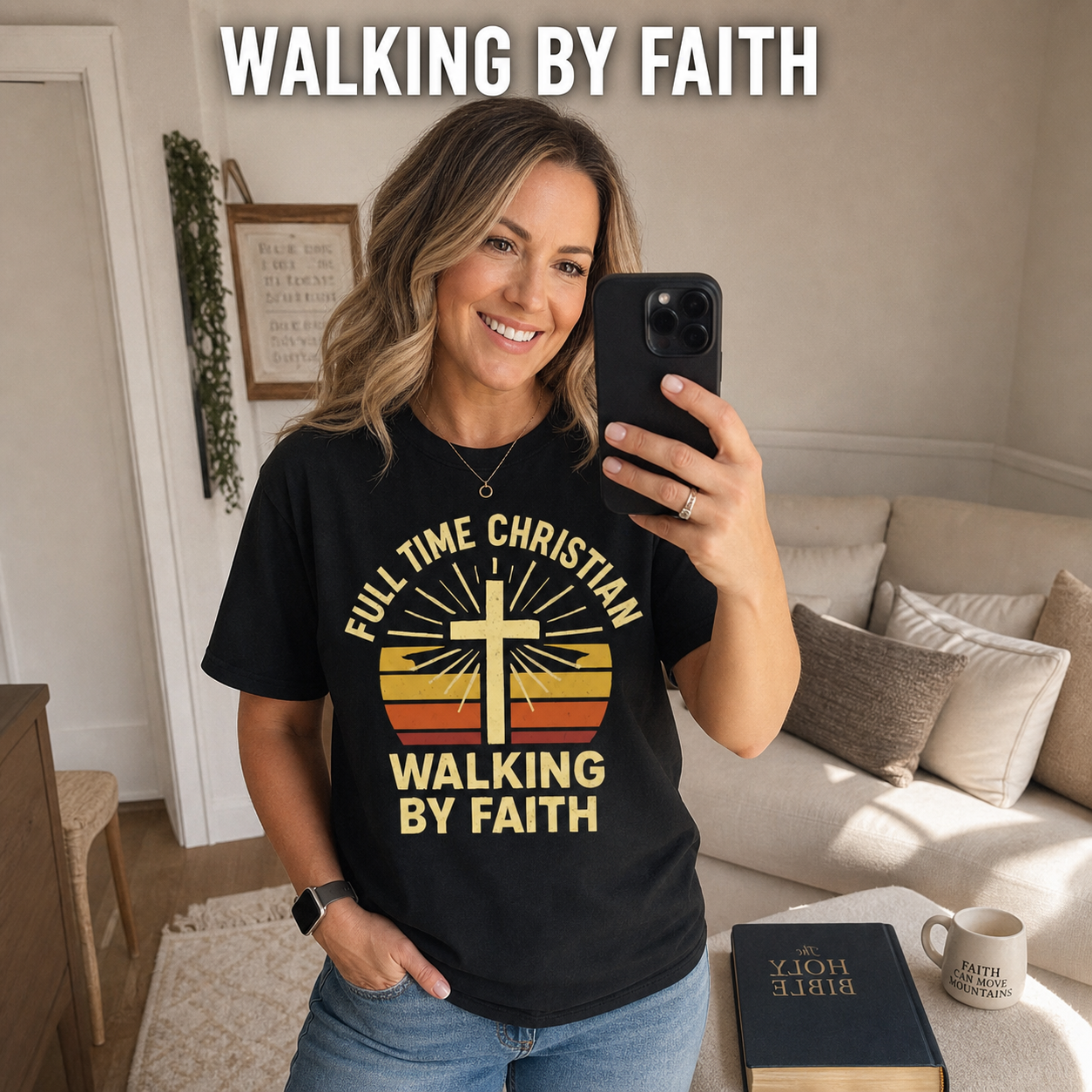 Full Time Christian Walking by Faith T-Shirt_ugc_mirror