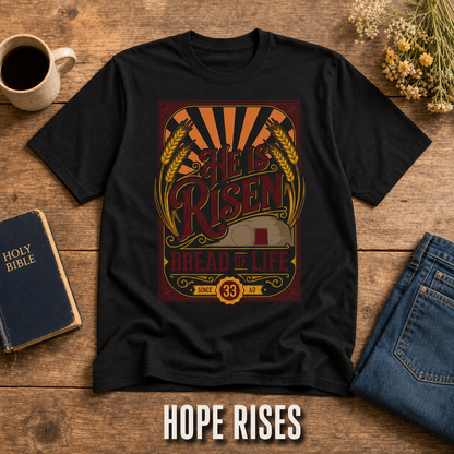 He Is Risen Bread of Life T-Shirt_style_flat