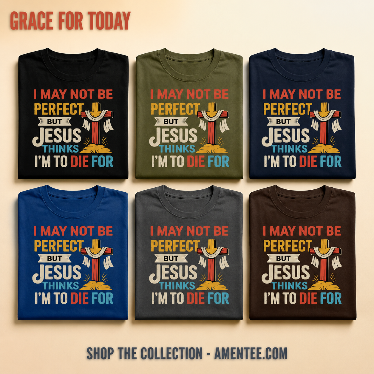 Jesus Thinks I'm Worth It T-Shirt_6color_grid