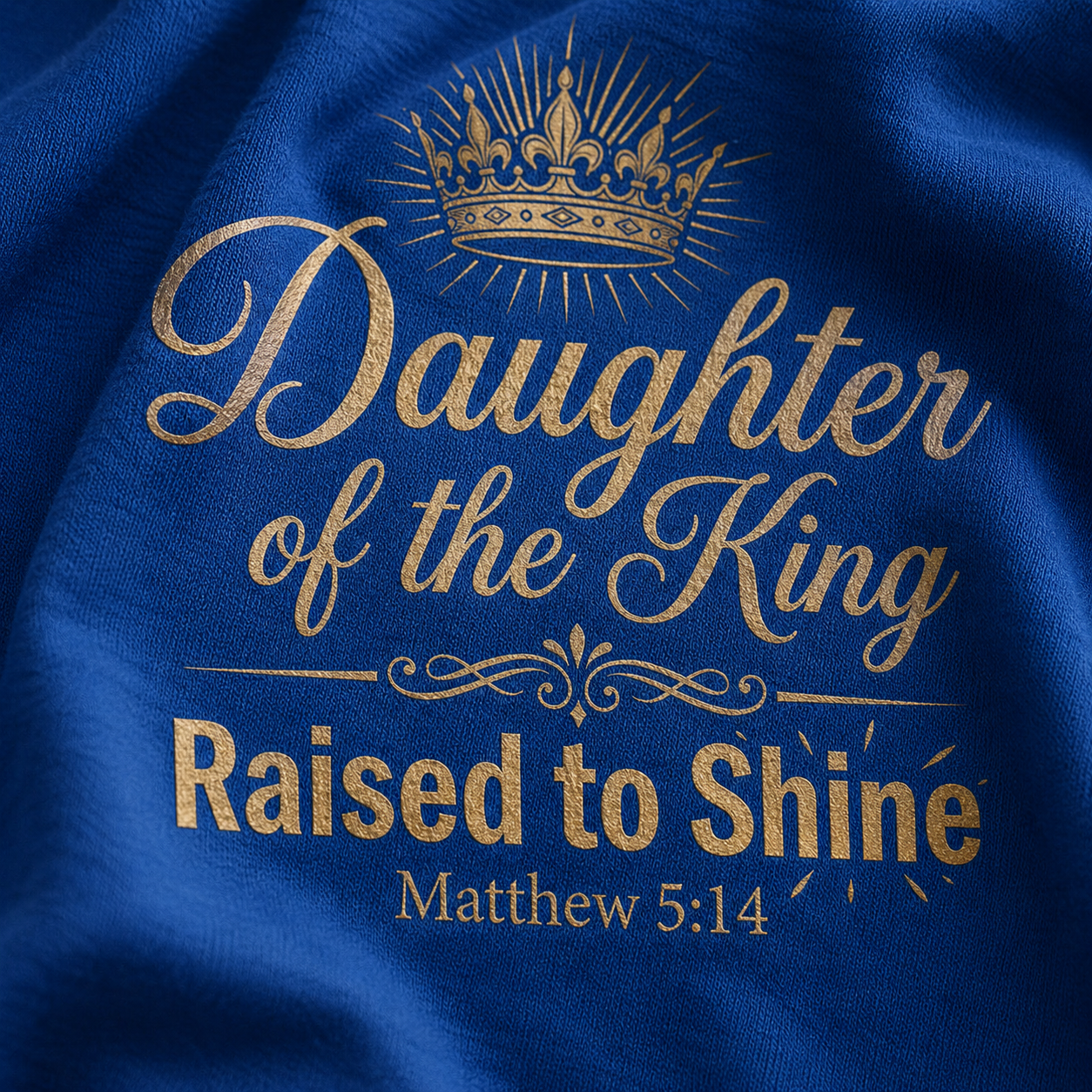 Daughter of the King Raised to Shine T-Shirt_macro_detail
