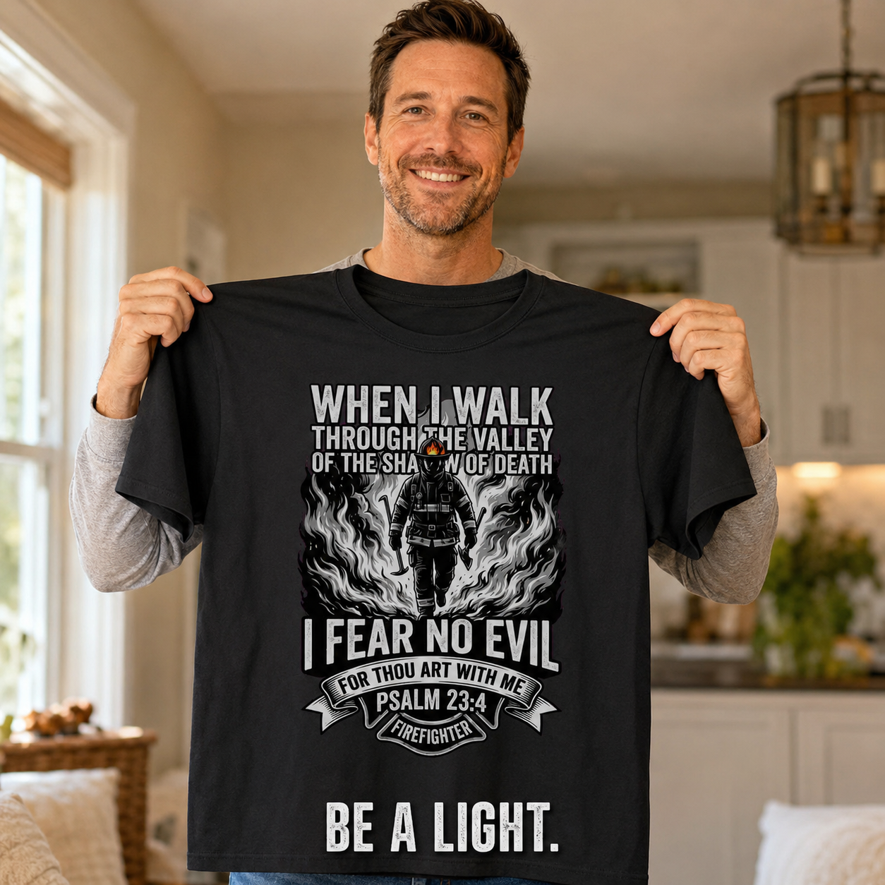 Fear No Evil Firefighter T-Shirt_ugc_holdup