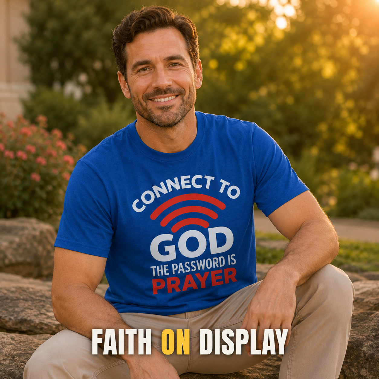 Connected Through Prayer T-Shirt_ls_golden