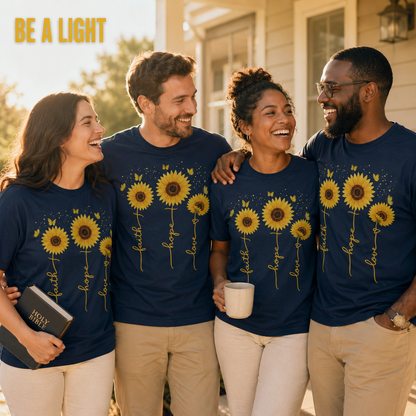 Sunflower Faith Hope Love T-Shirt_group_shot