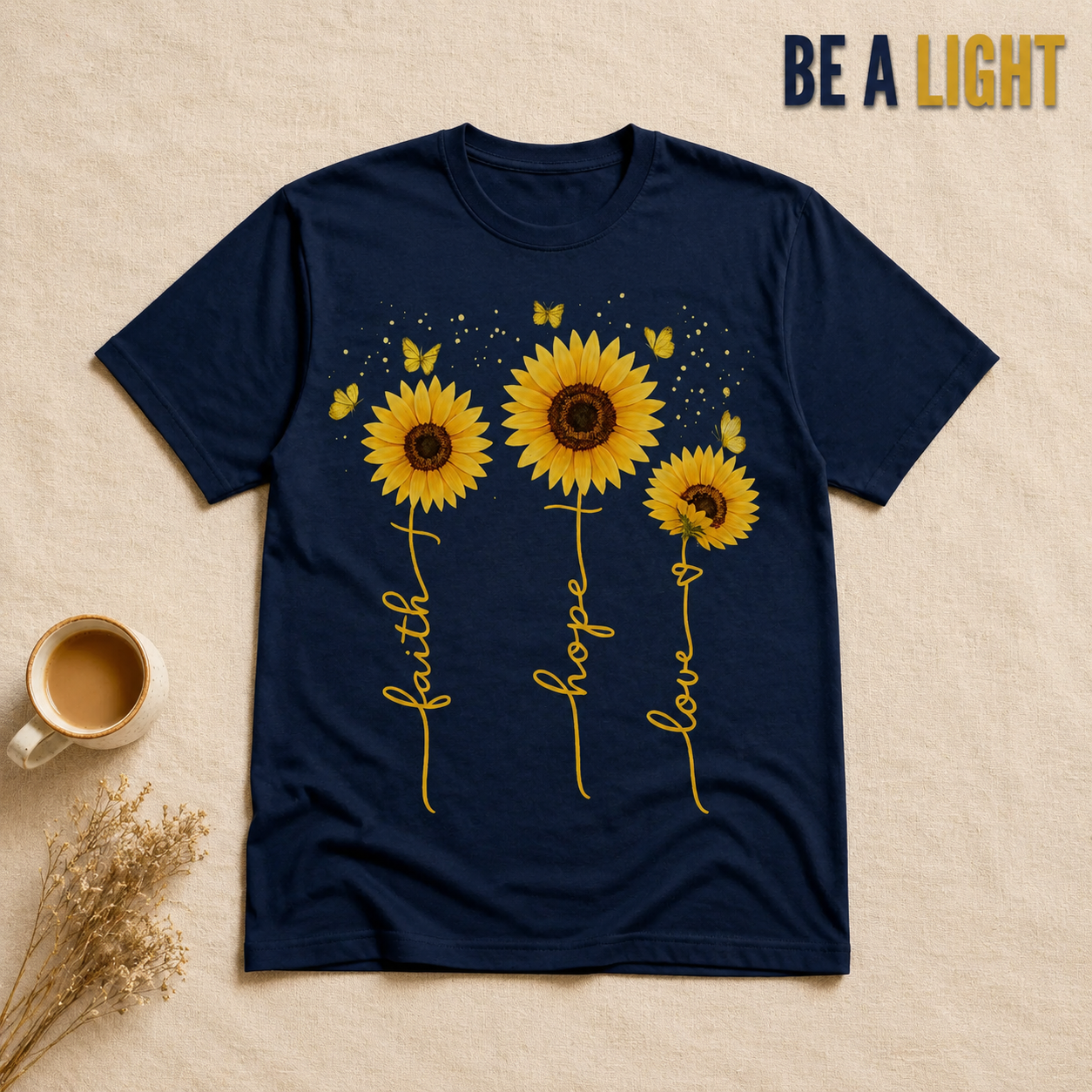 Sunflower Faith Hope Love T-Shirt_min_flat