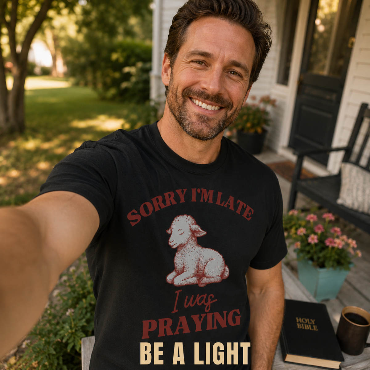 Sorry I'm Late I Was Praying T-Shirt_ugc_outdoor
