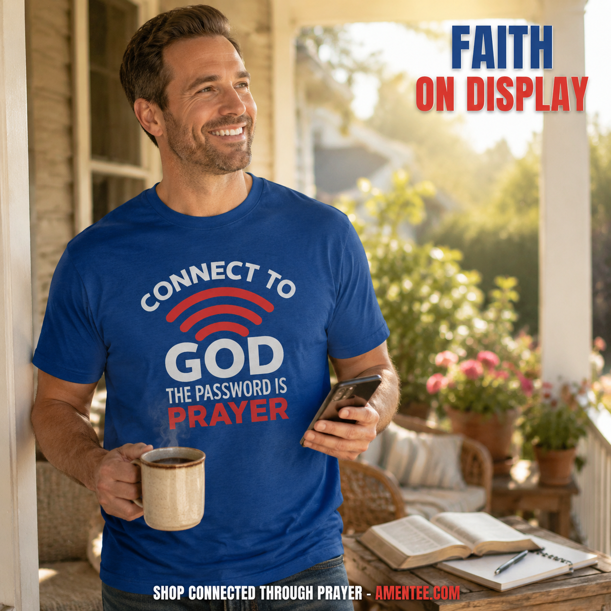 Connected Through Prayer T-Shirt_contextual