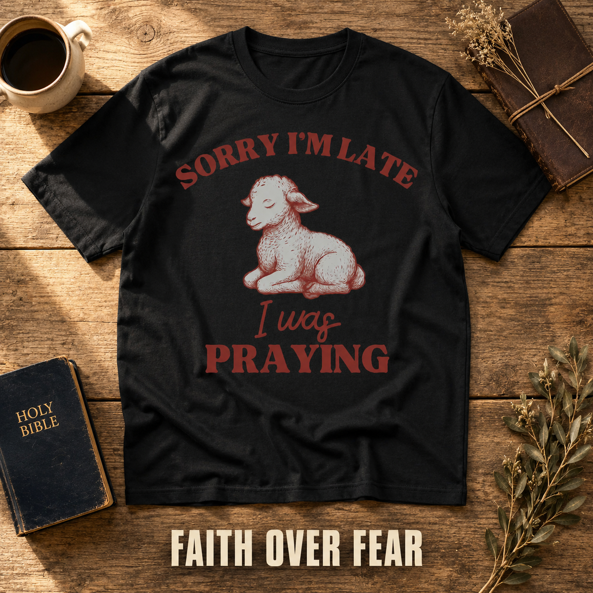 Sorry I'm Late I Was Praying T-Shirt_style_flat