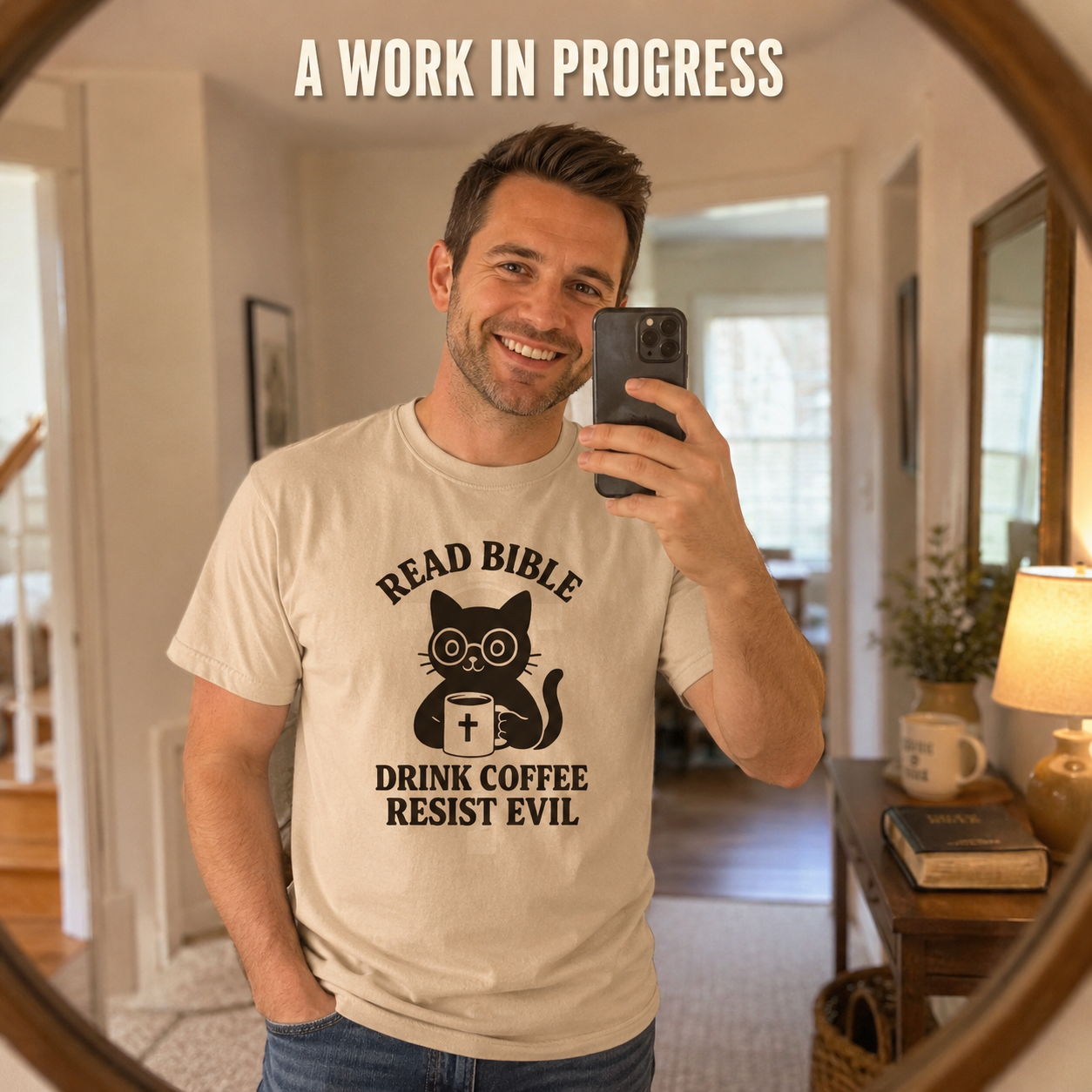 Read Bible Resist Evil Cat T-Shirt_ugc_mirror