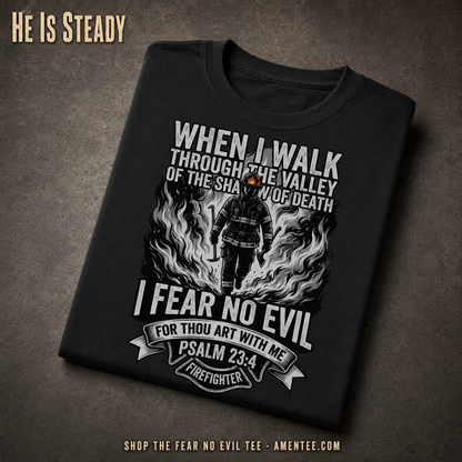 Fear No Evil Firefighter T-Shirt_fold_tilt