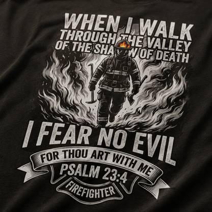 Fear No Evil Firefighter T-Shirt_macro_detail