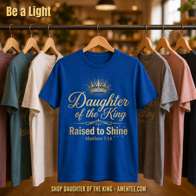 Daughter of the King Raised to Shine T-Shirt_boutique_rack