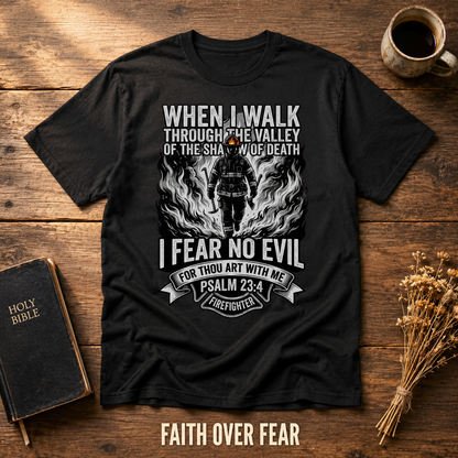 Fear No Evil Firefighter T-Shirt_style_flat