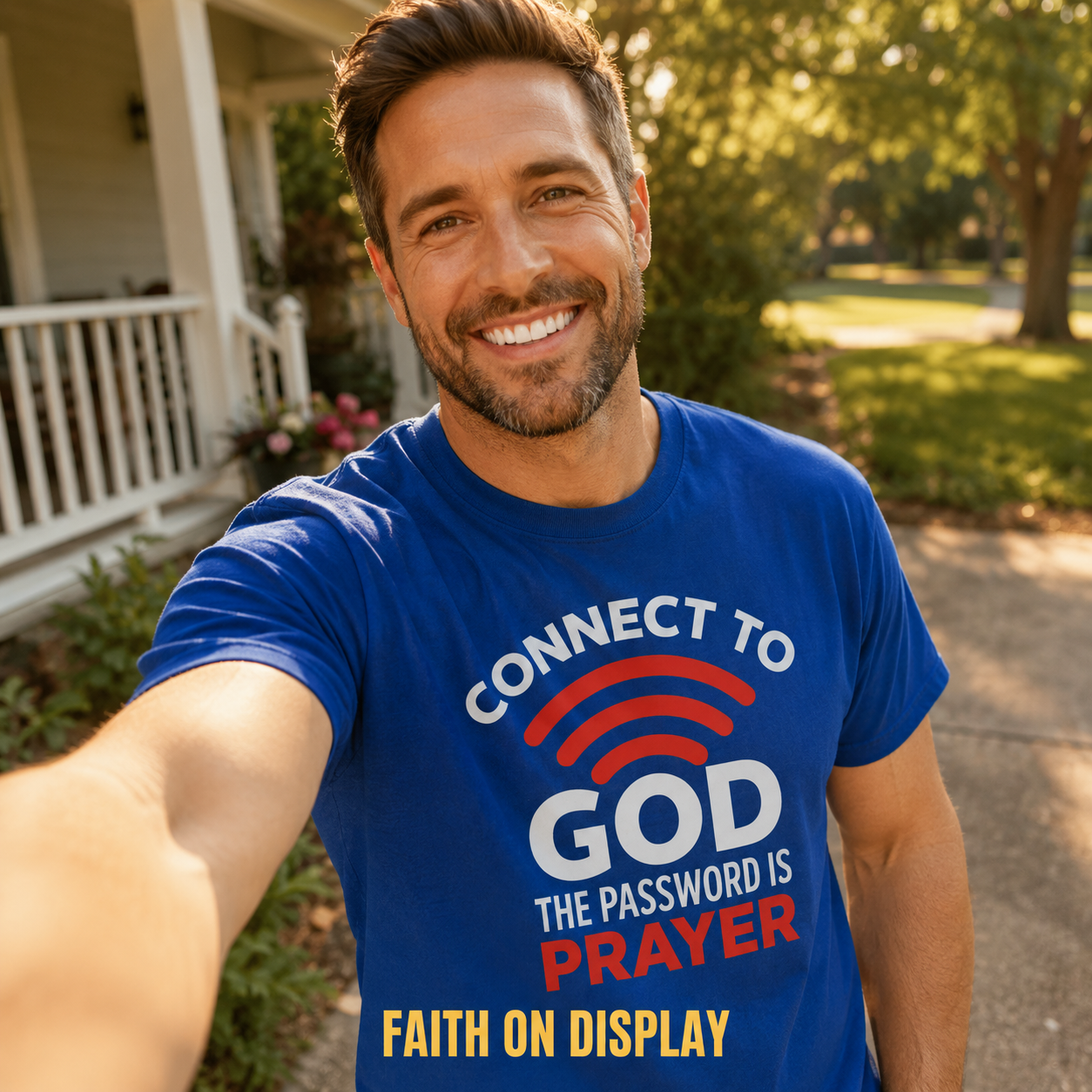 Connected Through Prayer T-Shirt_ugc_outdoor