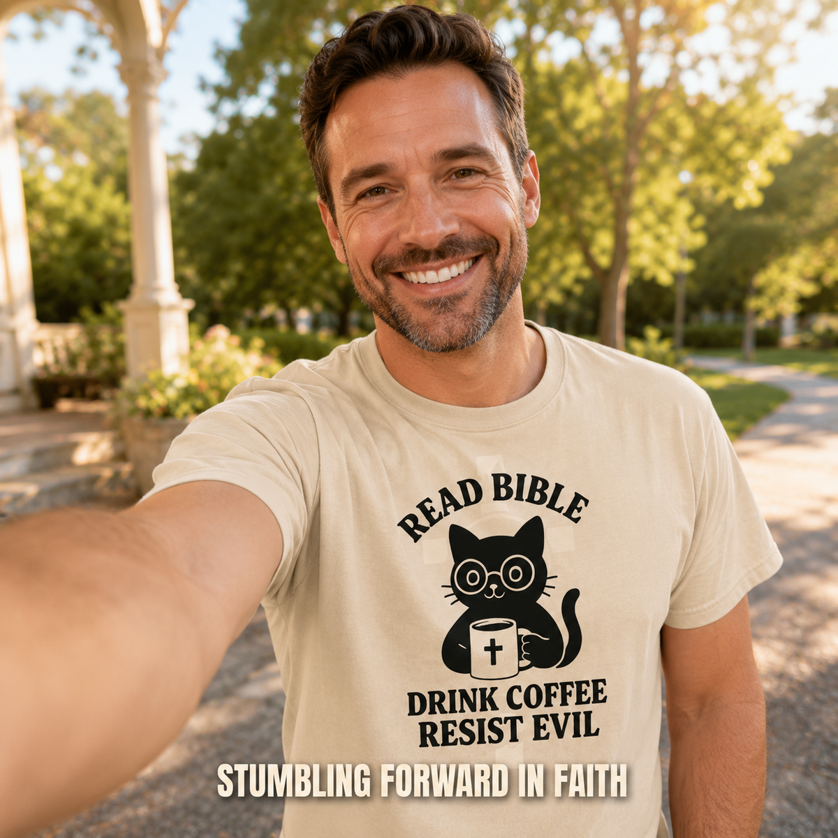 Read Bible Resist Evil Cat T-Shirt_ugc_outdoor