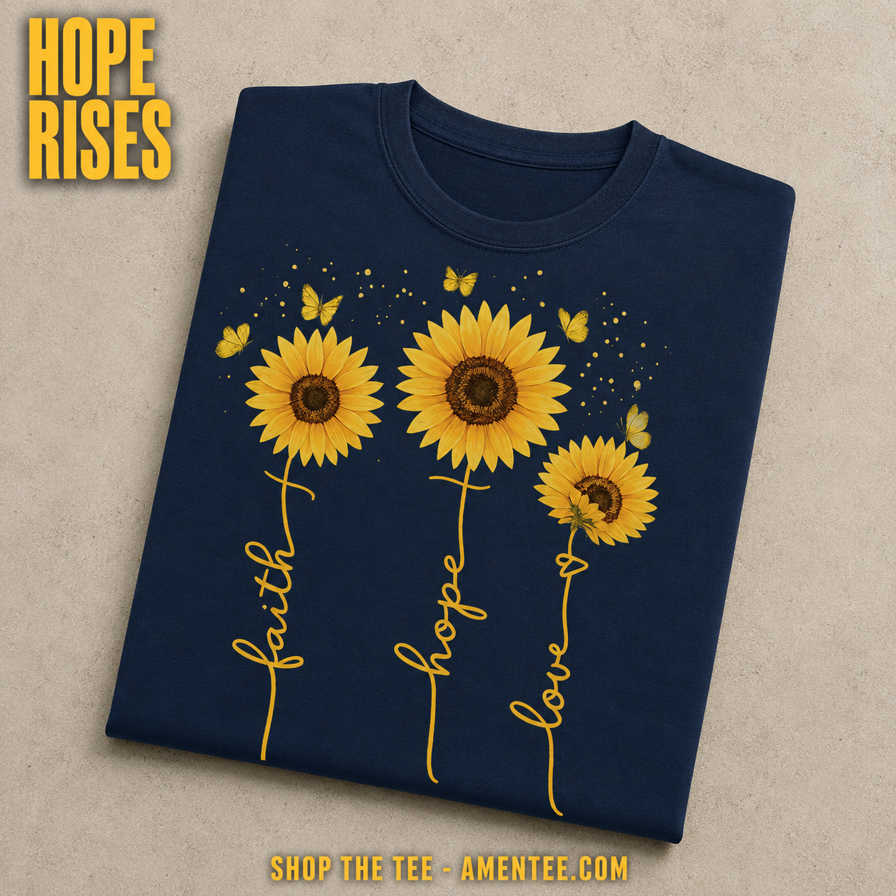 Sunflower Faith Hope Love T-Shirt_fold_tilt