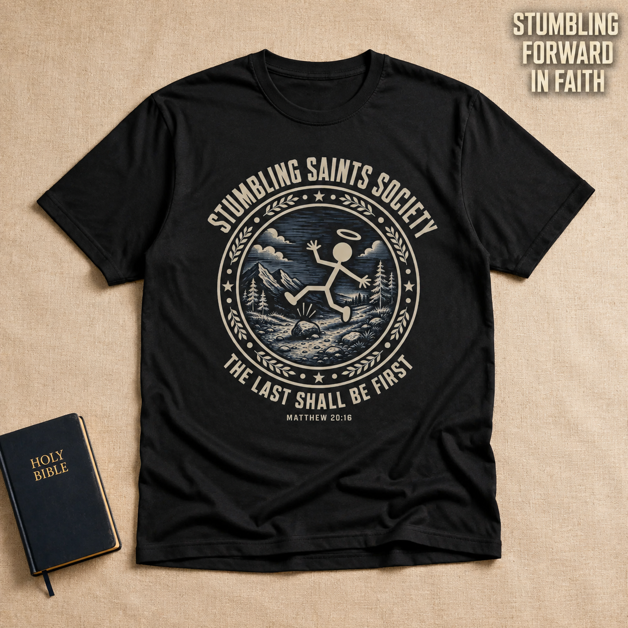 Stumbling Saints Society T-Shirt_min_flat