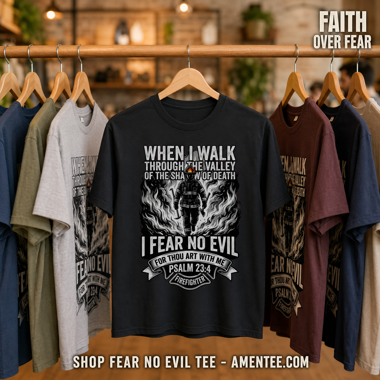 Fear No Evil Firefighter T-Shirt_boutique_rack