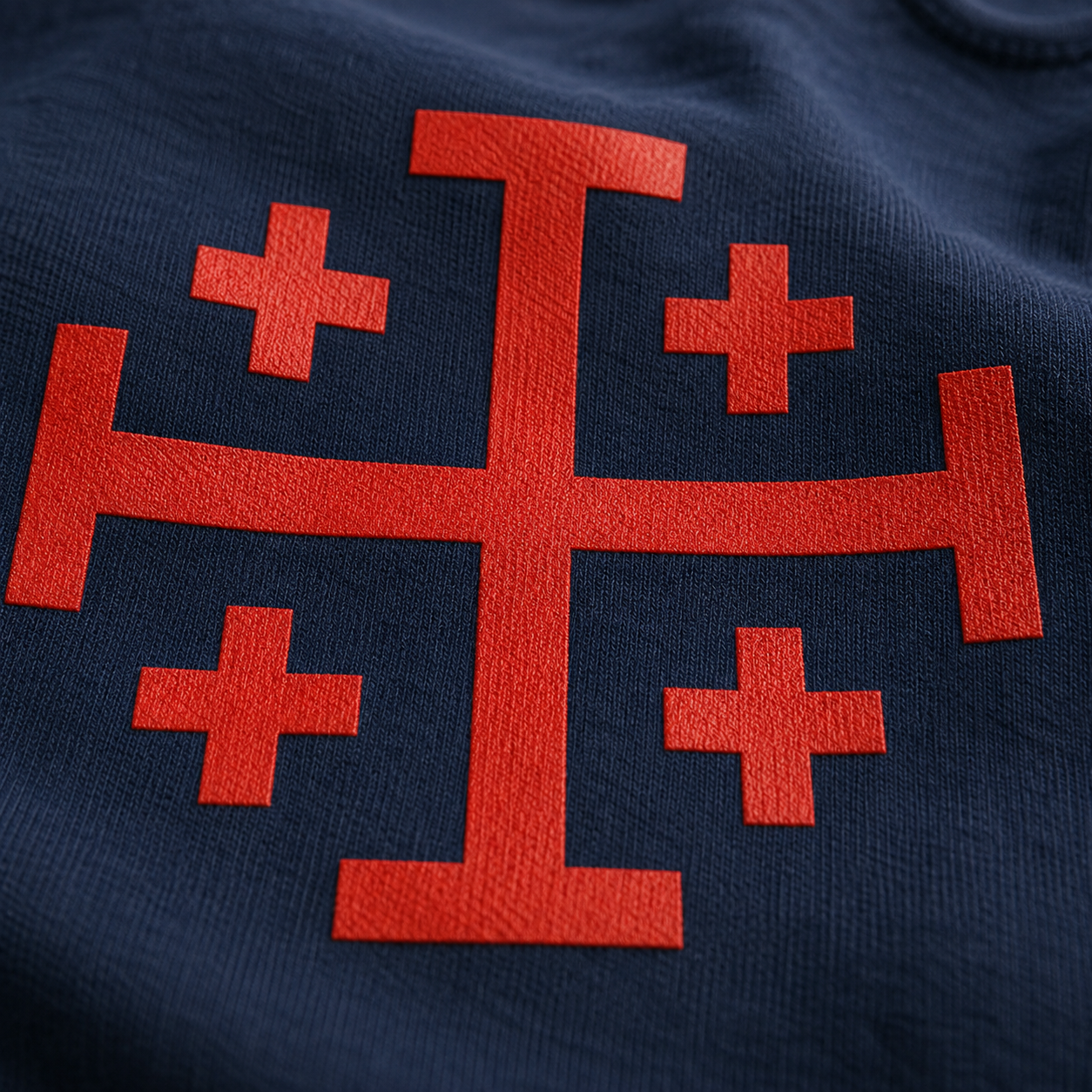 Bold Jerusalem Cross T-Shirt_macro_detail