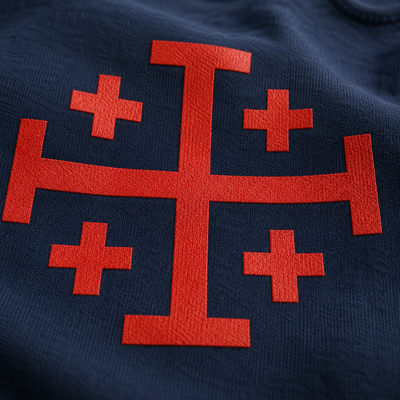 Bold Jerusalem Cross T-Shirt_macro_detail