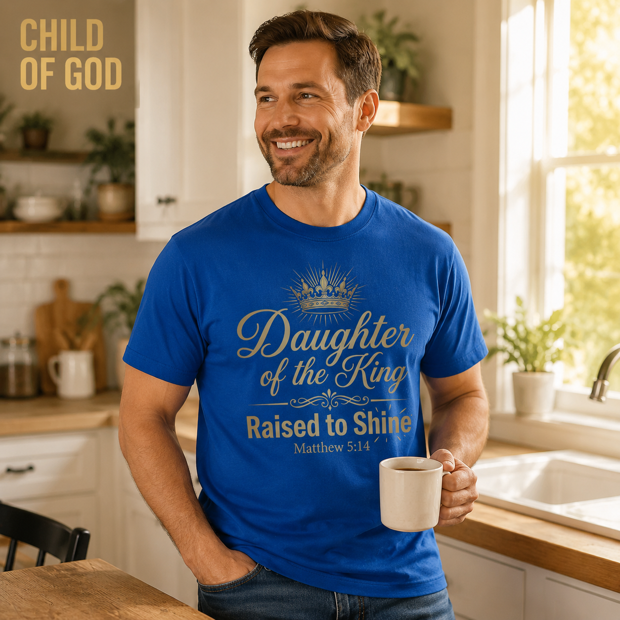 Daughter of the King Raised to Shine T-Shirt_ls_indoor