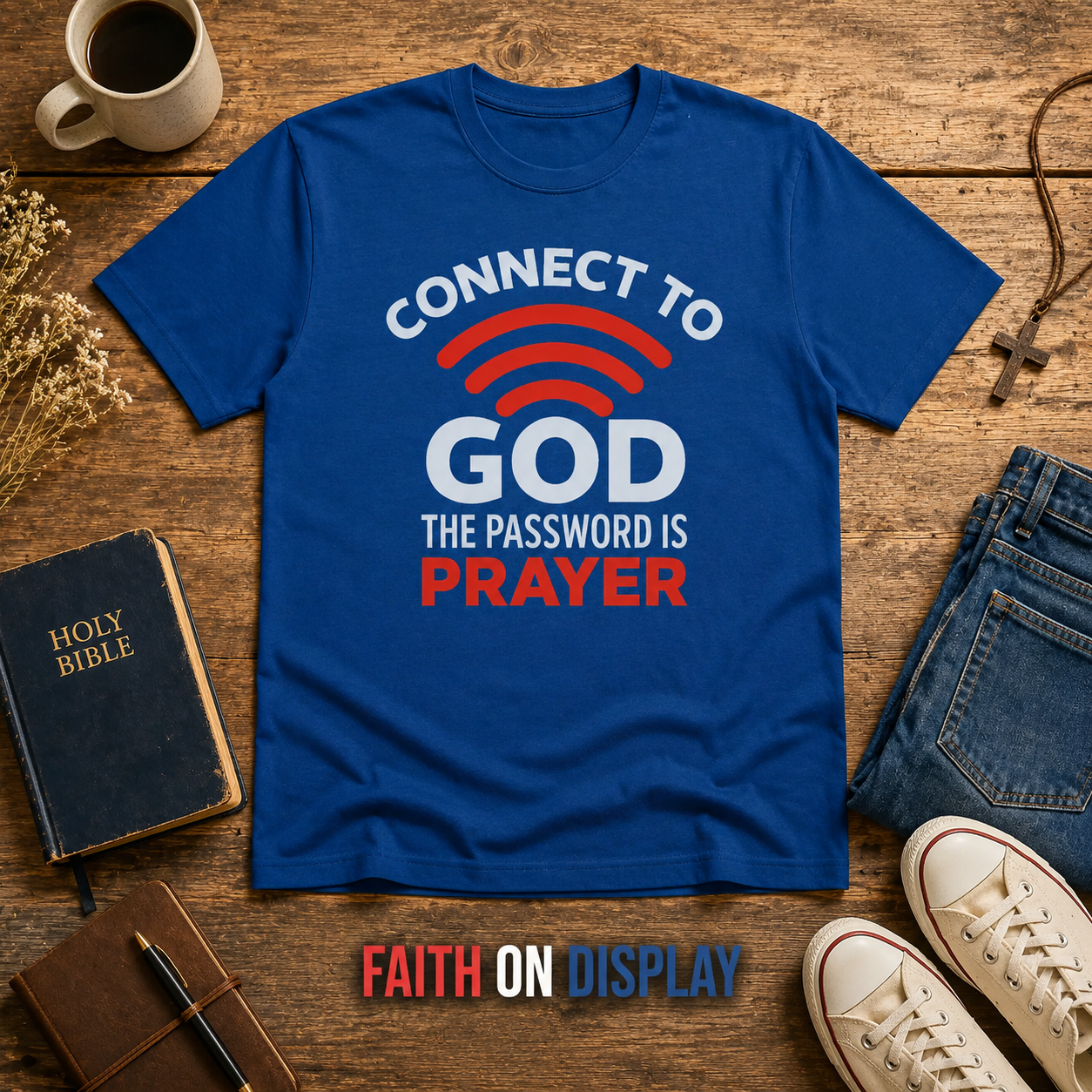 Connected Through Prayer T-Shirt_style_flat