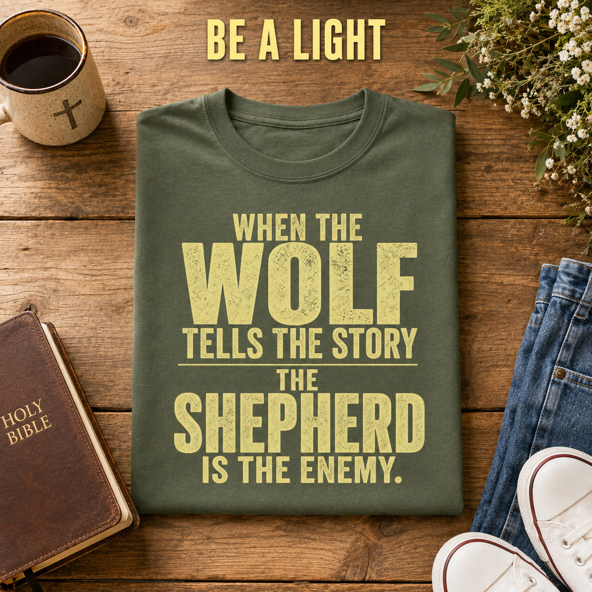 Wolf's Story T-Shirt_folded_flatlay