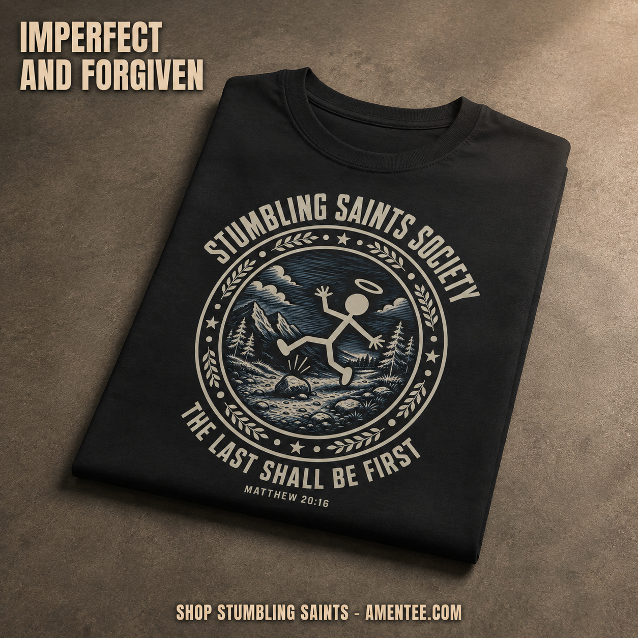 Stumbling Saints Society T-Shirt_fold_tilt