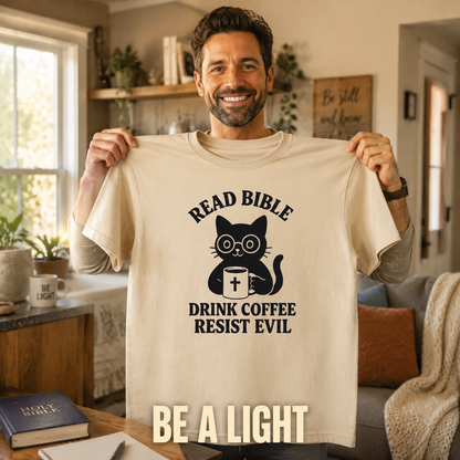 Read Bible Resist Evil Cat T-Shirt_ugc_holdup