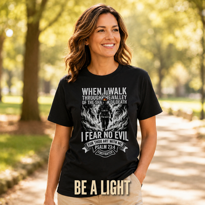 Fear No Evil Firefighter T-Shirt_active_outdoor