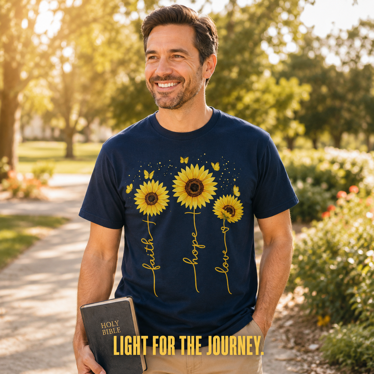 Sunflower Faith Hope Love T-Shirt_active_outdoor