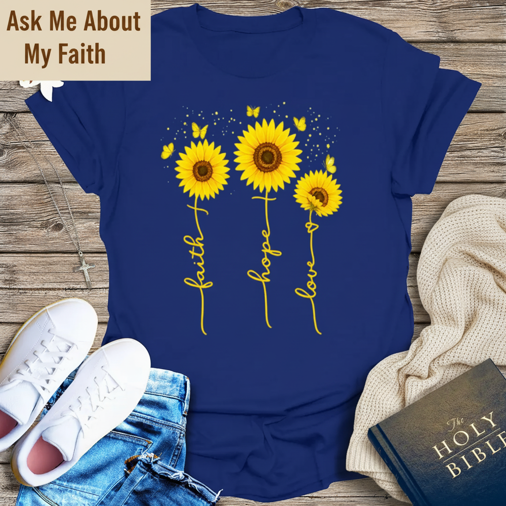 Sunflower Faith Hope Love T-Shirt__pair