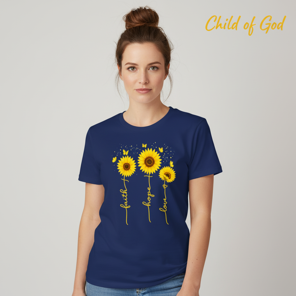 Sunflower Faith Hope Love T-Shirt__hero