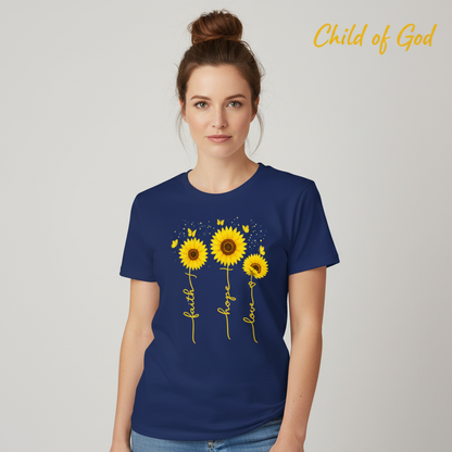 Sunflower Faith Hope Love T-Shirt__hero