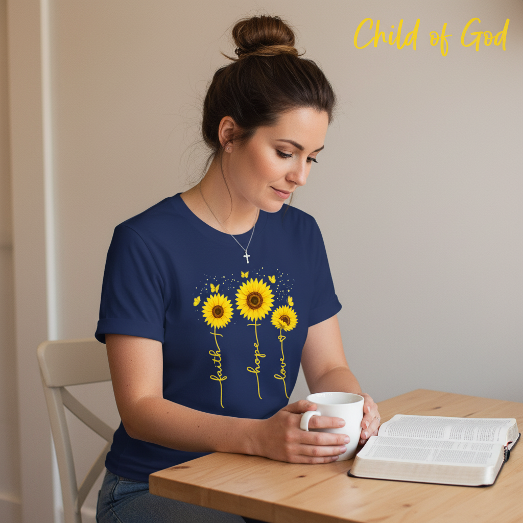 Sunflower Faith Hope Love T-Shirt__use