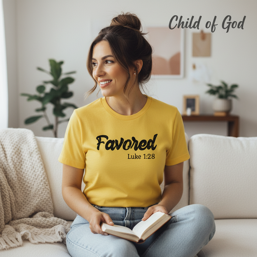Favored Luke 1:28 T-Shirt__use