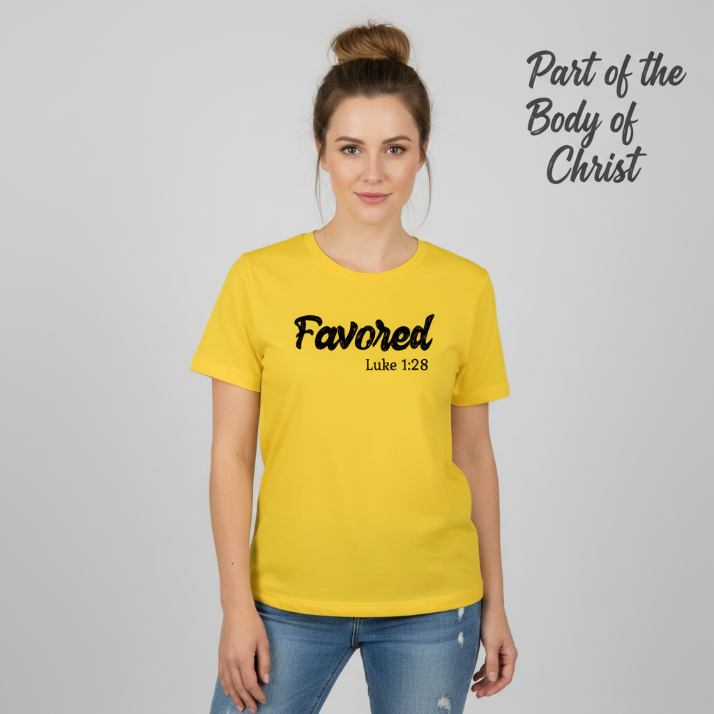 Favored Luke 1:28 T-Shirt__hero