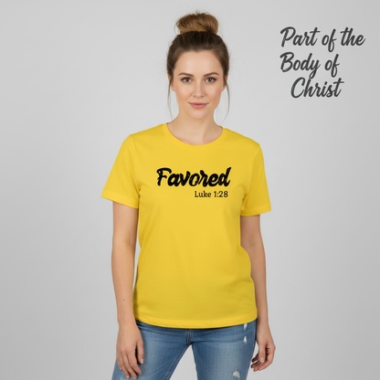 Favored Luke 1:28 T-Shirt__hero