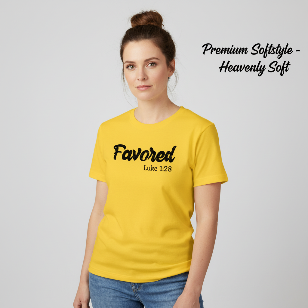 Favored Luke 1:28 T-Shirt__benefit