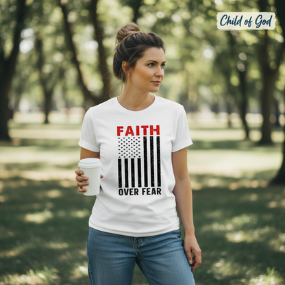 Faith Over Fear Flag T-Shirt__lifestyle
