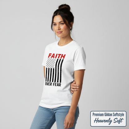 Faith Over Fear Flag T-Shirt__benefit