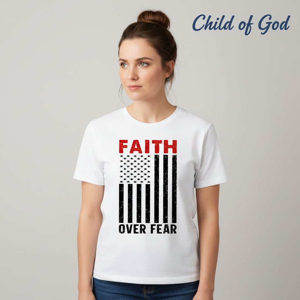 Faith Over Fear Flag T-Shirt__hero