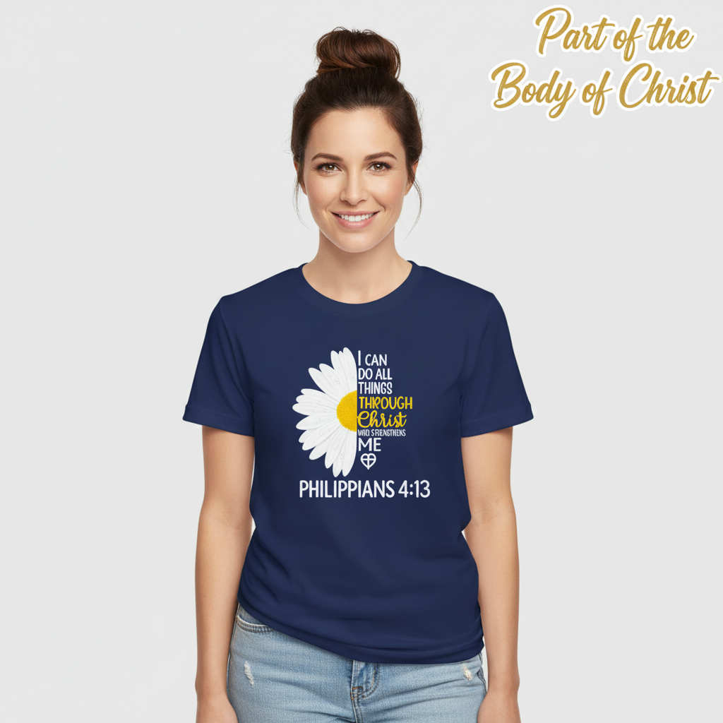 Strength in Christ Daisy T-Shirt__hero